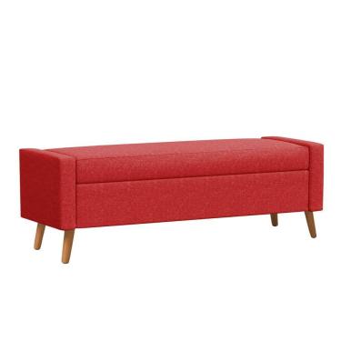 Imagem de Recamier Bau Paris 1,40m Suede Vermelho - Inova Decor