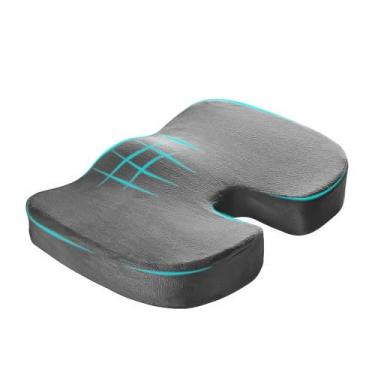 Imagem de ZNDAW Almofada de assento de carro, almofada de espuma viscoelástica para alívio da dor no cóccix e ciática, almofada ergonômica para assento confortável para cadeira de rodas de carro, escritório