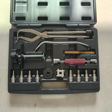 Imagem de ALLMANDO Kit de freio de 15 peças com ferramenta de pinça de freio, extrator de tambor de freio, conjunto de ferramentas de ajuste de freio, alicate de mola de freio, medidor de espessura do forro de