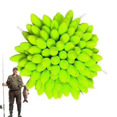 Imagem de Shakven Feijão Espacial de Pesca, Rolha de Bobber Flutuante,Contas de bloqueio de luz noturna para pesca em rocha - Feijões de espaço de bobber de pesca coloridos para aparelhamento, bolas flutuantes