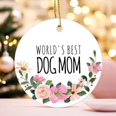 Imagem de Qeheb Ornamento de mãe de cachorro, presentes para donos de cães para mulheres, enfeites de pendurar de Natal para decoração de festa de árvore de Natal, presentes para amantes de animais de estimação