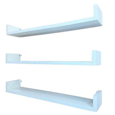 Imagem de Kit 2 Prateleiras Reta Modelo U Para Cozinha Nicho Mdf 55 Cm - Arte Ce