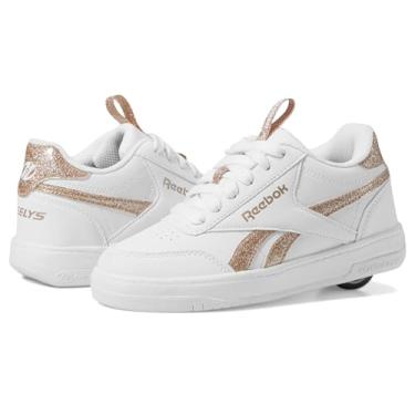 Imagem de HEELYS Tênis infantil unissex Reebok Cl Court Low (criança pequena/adulto) com salto com rodas, Branco, 1 Little Kid