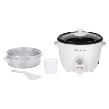 Imagem de CUCKOO Panela de arroz One Touch 12 xícaras cozida, panela de arroz pequena e aquecedor com bandeja a vapor, panela de grãos versátil, máquina de sopa, manter aquecido automaticamente, 6 xícaras não