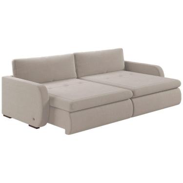 Imagem de Sofá Retrátil E Reclinável Zinia 2,20m Linho Cor Cru 2320