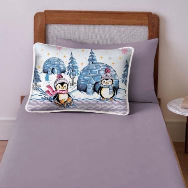 Imagem de Jogo De Cama Lençol Solteiro Mymo 2 Peças Pinguim - 100% Algodão