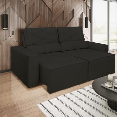 Imagem de Sofá Reclinável Retrátil Luxo 2 Lugares C- Molas Balaqui Preto