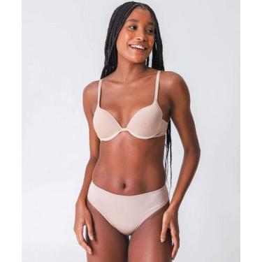 Imagem de Calcinha Cintura Alta Cavada Abrupt Cotelê DeMillus-51449, Bege, P