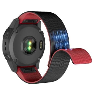 Imagem de ISABAKE Pulseiras magnéticas de 26 mm compatíveis com Garmin Fenix 8 51 mm/Fenix 7X / Fenix 6X / Fenix 5X/Enduro 2, pulseira de silicone de ajuste rápido para Fenix 8/7/6/5/Forerunner 935/945/Epix Gen
