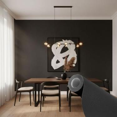 Imagem de Papel Adesivo Decorativo Preto para Parede e Móveis, 5 metros = 1 Rolo de 5m X 45cm, Autoadesivo