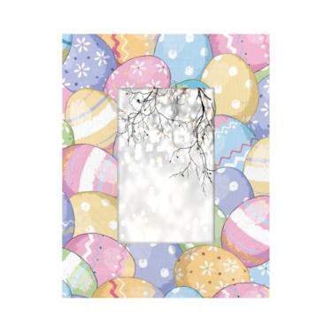 Imagem de Pardick Porta-retrato de ovo de Páscoa, 10 x 15 cm, moldura de madeira para exibição de imagens 10 x 15 cm sem tapete, moldura para quarto, sala de estar, decoração de casa, D-02