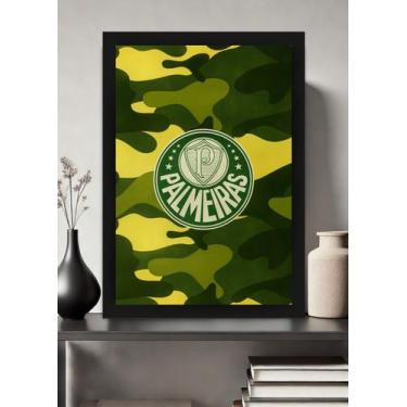 Imagem de Quadro Palmeiras Gigante Verdão com Vidro e Moldura Preta Tamanho:21cm