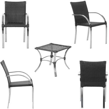 Imagem de Jogo de 4 Cadeiras com Mesa de Centro Ascoli Preto