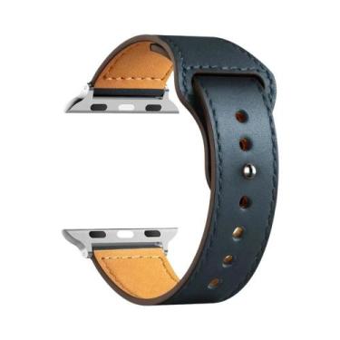 Imagem de Pulseira De Couro Unissex Para Apple Watch Series 8 9 3 4 5 6 SE 7 Ult