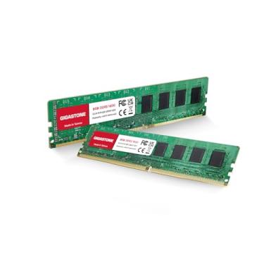 Imagem de 【RAM DDR3】 Memória de desktop GIGASTONE 16GB (2x8GB) DDR3/DDR3L 1600MHz (PC3-12800) Baixa Tensão 1,35V/1,5V UDIMM 240-Pin Non-ECC Unbuffered CL11 Atualização de PC de alto desempenho (compatível com