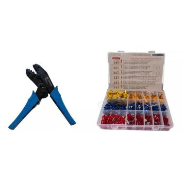 Imagem de Alicate Crimpar Terminal + Kit 550 Peças Terminais Isolados