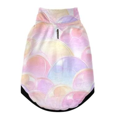 Imagem de SEHANY Casaco de cachorro com escama de peixe arco-íris para cães pequenos, superquente à prova de vento, jaqueta de inverno macia e aconchegante para clima de neve fria com coleira para animais de
