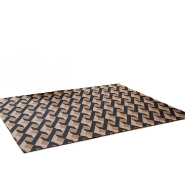 Imagem de Tapete Antiderrapante em Jacquard 2.00x1.40m - Modernidade para sua Casa - Não Escorrega (Xadrez Marrom com Preto)