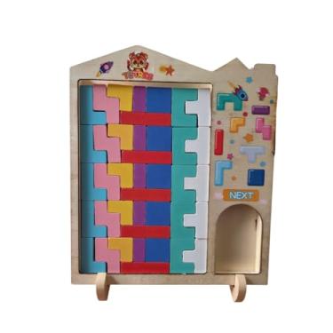 Imagem de Tabuleiro Educativo Quebra-Cabeça Madeira 20 X 20 cm 3d Brinquedo Pedagógico Desenvolver o cérebro