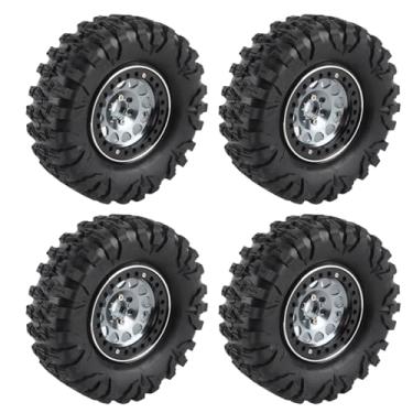 Imagem de Ainoli 4pcs RC Crawler Pneu de borracha de metal acessório de cubo de roda adequado para carro RC 1/10 2,2 polegadas (Cinza)