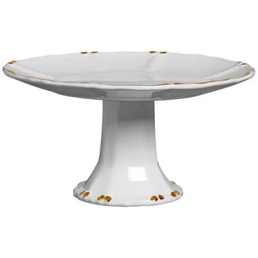 Imagem de Travessa Funda Med Cristal Branco C/Ouro Scalla Ceramica