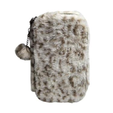 Imagem de Estojo Escolar Pelúcia Animal Onça Leopardo Grande Espaçoso