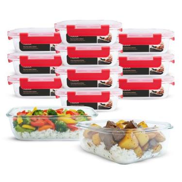 Imagem de 12 Potes Hermético Vidro Travas Premium Marmitas Fit 640ml - U4HOME, V