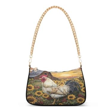Imagem de CEBUGI Bolsas transversais femininas bolsa de ombro galo bolsa clutch elegante com alça de corrente