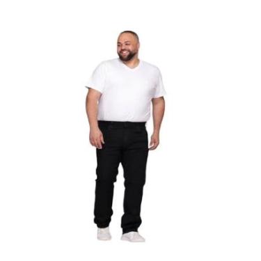 Imagem de Calça Jeans Masculina Básica Reta Preta Plus Size Shyro's-Masculino