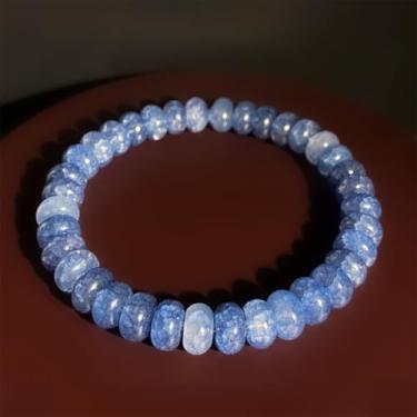 Imagem de Pulseiras elásticas com contas para mulheres, pulseira de ágata azul natural para redução de estresse, joia presente perfeita para equilíbrio mental, One Size, Pedra, Sem Pedra Preciosa