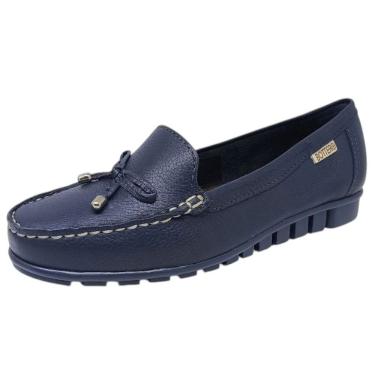 Imagem de Sapato Feminino Mocassim Couro Slip On Conforto Laço Bottero