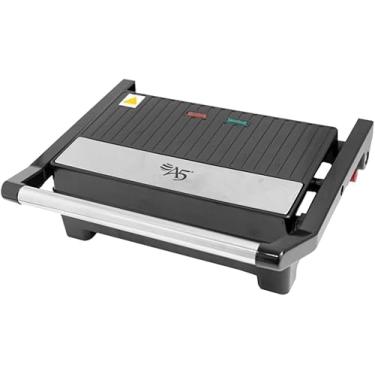 Imagem de Grill Elétrico e Sanduicheira Austin 110V | 750W Potência | Chapa Antiaderente Ondulada para 2 Sanduíches | Acabamento em Inox | Luz Indicadora de Pronto | Prepara Sanduíche e Grelha Carnes
