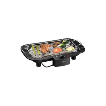 Imagem de Churrasqueira Elétrica Grill com Grelha Removível, 2000W, 127V, Preta, 40,7x34,5x8cm, Controle de Temperatura 5 Níveis