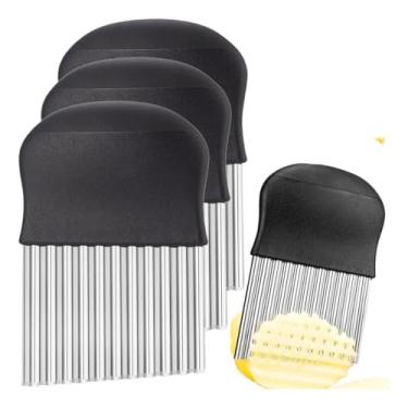 Imagem de Genérico Cortador de Batata Frita Ondulada, Aço Inoxidável, Prata, Manual