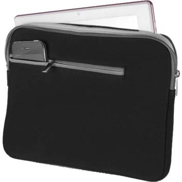 Imagem de Case Neoprene Para Notebook Até 15,6 Polegadas Preto E Cinza Bo400