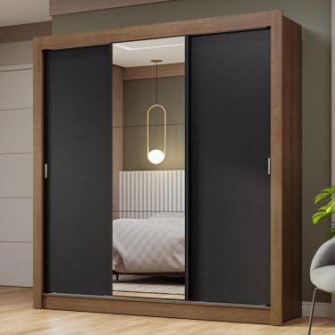 Imagem de Guarda-Roupa Casal 3 Portas de Correr com Espelho Nobre Madesa