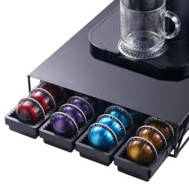 Imagem de MEAERTON Suporte organizador de gaveta compatível com cápsulas Nespresso Vertuo, acessórios de estação de café compatíveis com 28 cápsulas Vertuoline grandes ou 40 pequenas