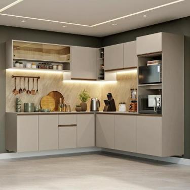 Imagem de Armário de Cozinha Completa de Canto 445cm Suspensa Nice Madesa 04, Cr