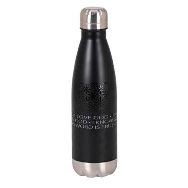 Imagem de Dicksons Garrafa de água esportiva de viagem cristã inspiradora, bebida quente ou gelada, aço inoxidável de 500 ml com tampa rosqueada I Trust Love Rely on God