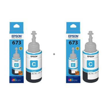 Imagem de Cartucho De Tinta Epson T673 Kit 2 T673220 Ciano | L800 L810 L805 L1800 L850