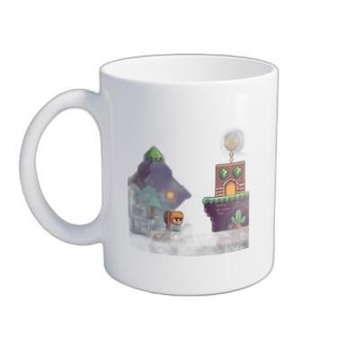 Imagem de Caneca Xícara de Café Porcelana 300ml Design Ícones de Jogos Retro Pixel