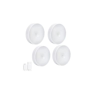 Imagem de Luminária LED Sem Fio com Sensor de Presença, Recarregável USB, 5W, Branco Quente e Frio, 8,5cm, Instalação Magnética