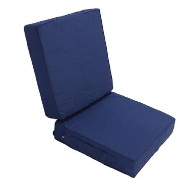 Imagem de Tnfeeon Almofadas para Cadeiras, 18,9 X 18,9 X 3,94 pol. 2 PCS Almofadas para Cadeiras de Pátio Com Alças Capa Lavável para Escritório, Restaurante, Varanda, Locais Comerciais, Cinza (azul-marinho)