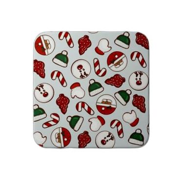 Imagem de Ladrilho Decorativo de Cerâmica Temático de Natal com Estampa de Biscoitos de Gengibre