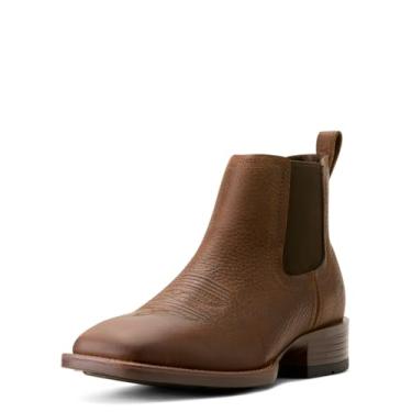Imagem de Ariat Booker Bota masculina ultra preta com bico quadrado, Marrom, oleado, remado, 43