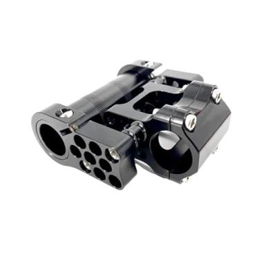 Imagem de Mesa de guidão ajustável de ângulo variável para bicicleta dobrável, 25,4 mm, em liga de alumínio CNC, compatível com guidões de bicicletas Brompton.(25.4mm Black)