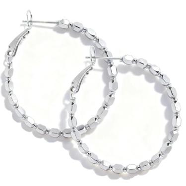 Imagem de ToHeart Brincos de argola de prata finos para mulheres, brincos de argola de prata, hipoalergênicos, presentes de festa delicados