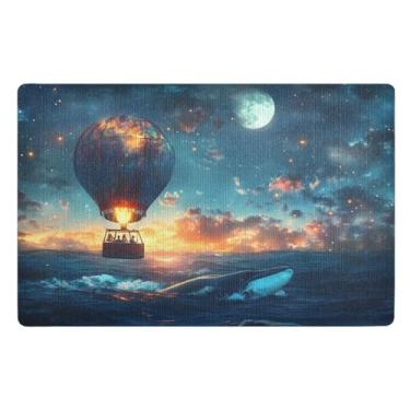 Imagem de Joisal Baleia oceano balão sapatos fora capacho durável bem-vindo tapete engraçado, tapete para cozinha 81,3 cm x 50,8 cm
