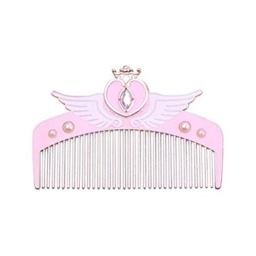 Imagem de Dioche Pente de Cabeleireiro Desenho Animado, Escovas Cabelo Fofas, Portátil Com Bolsa, Design Doce, Massageador Couro Cabeludo para Meninas, Mulheres, Material Metal 11,8 X 4,8 Cm (245)