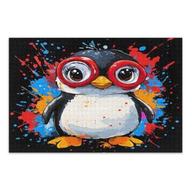 Imagem de Quebra-cabeças engraçados de pinguim fofo para adultos, 1000 peças, quebra-cabeças para adultos, noite de jogo